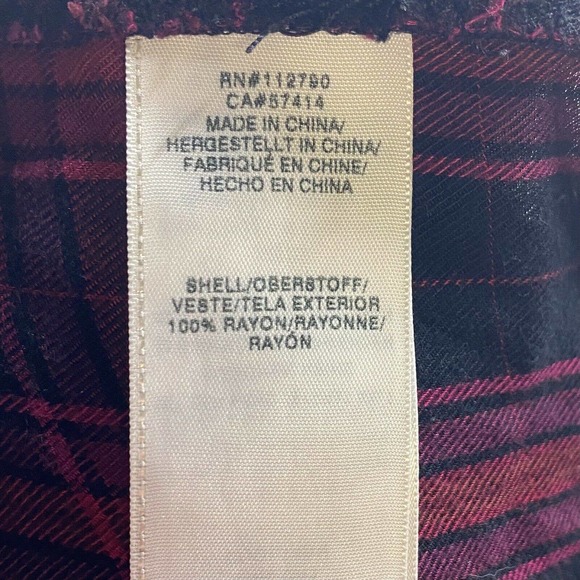 True Religion Snap Up Shirt Womens XS Red Black - Picture 6 of 6